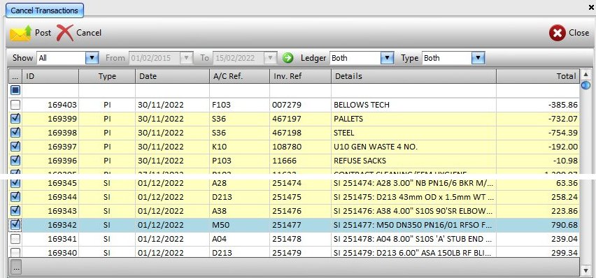 Cancel Transactions Cancel Transactions
